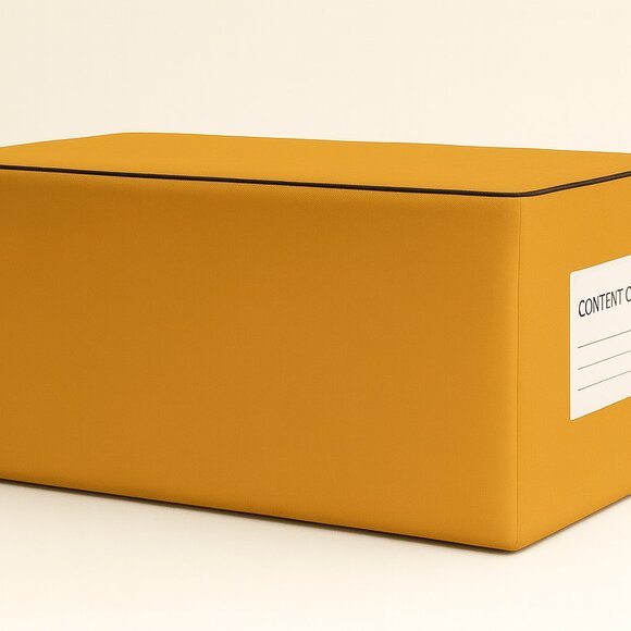 Mustard-Gold Stash Cover with Black Piping - Picture 5 of 6